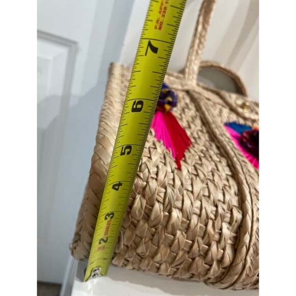 Primavera Collection Acapulco Beach Basket Bag Large Straw Tote Embellished - Picture 12 of 15